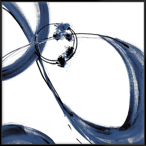 Blue Calligraphy Ii 103X103Cm / Black