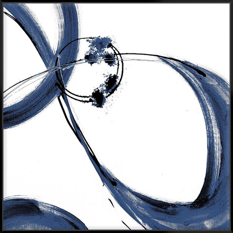 Blue Calligraphy Ii 103X103Cm / Black