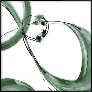 Green Caligraphy Ii 103X103Cm / Black